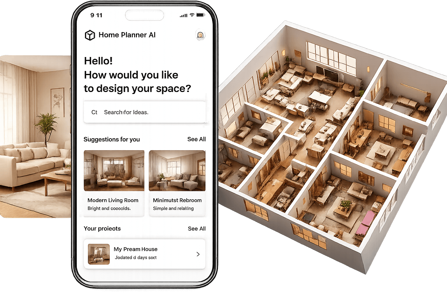Home Planner AI App Mockup